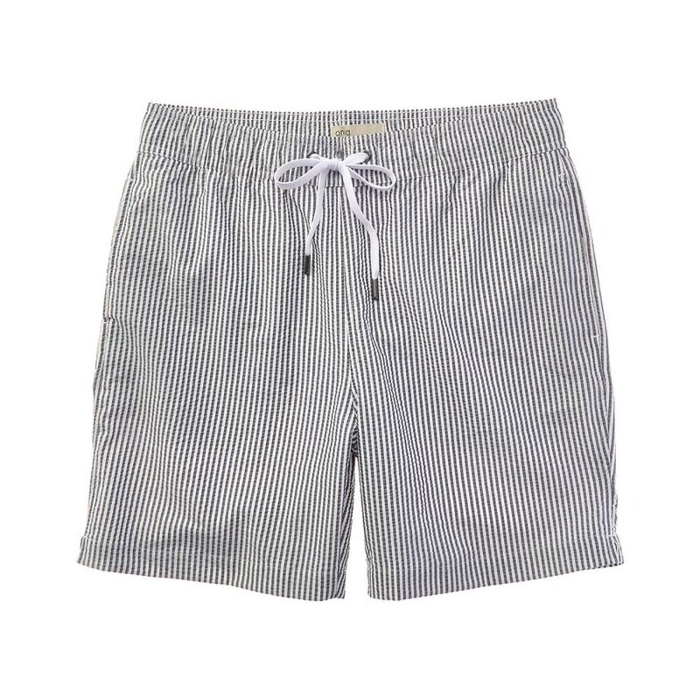 Onia Mens  Classic Seersucker Swim Short, Blue